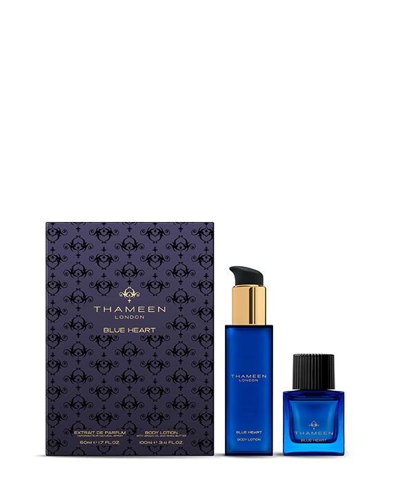 
            
                Load image into Gallery viewer, Thameen Blue Heart Gift Set 50ml+100ml Body Lotion
            
        
