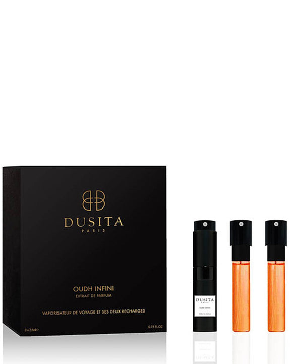 
            
                Load image into Gallery viewer, Dusita Oudh Infini Travel Spray Bottle 7.5ml + 2 Refills
            
        
